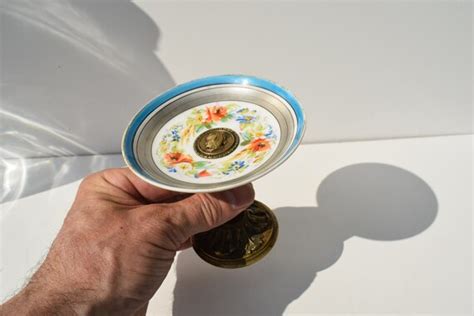 Antique Ring Sizer In Porcelain And Bronze Gem