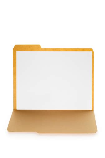 Open File Folder With Blank Paper Inside Stock Photo Download Image