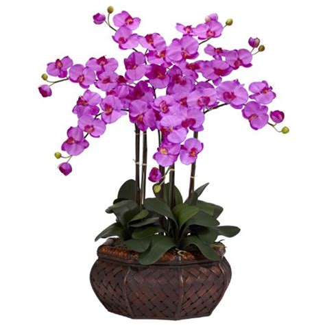 Nearly Natural Large Phalaenopsis Silk Flower Arrangement Orchid