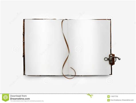 Open Book With White Pages With A Bookmark Leather Binding With Lock