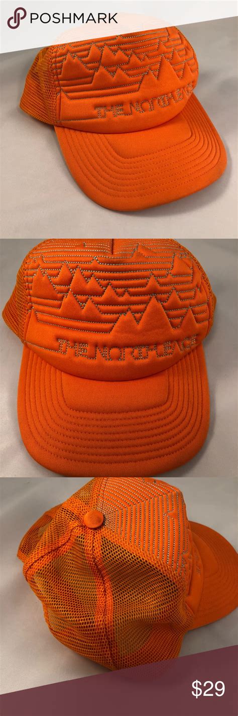 🌲 The North Face Blaze Orange Vintage Trucker Hat Vintage Trucker