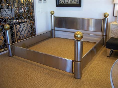 Amazing Stainless Steel And Brass King Bed Frame At 1stdibs