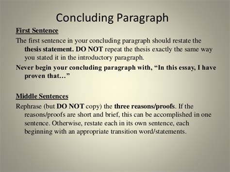 It also applies to the clauses used in the original thesis. How To Restate A Thesis Example Your In Conclusion ...