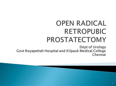 Prostate Carinoma Surgery Open Radical Retropubic Prostatectomyrrp