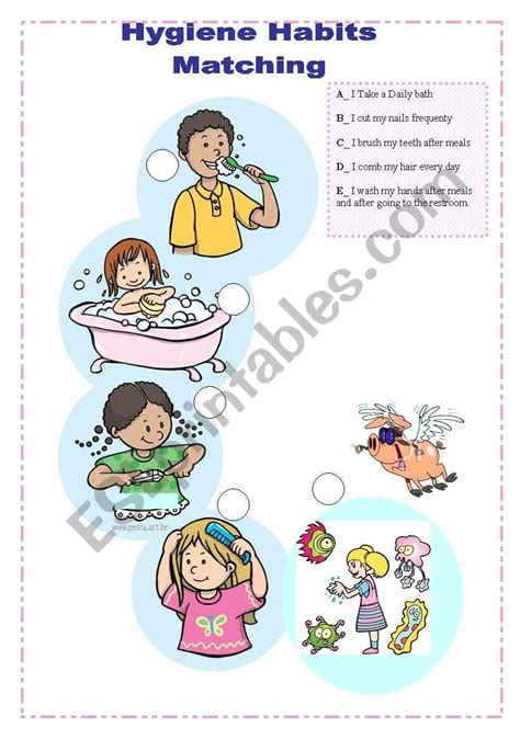 Hygiene Habits Esl Worksheet By Maufon Vocabulary Worksheets