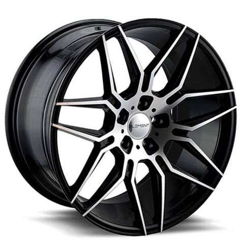 19 Staggered Element Wheels El0508 Black Machined Concave Rims Az026 2