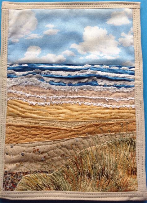 This Is My First Attempt At Beach Scene Quilt Landscape Art Quilts