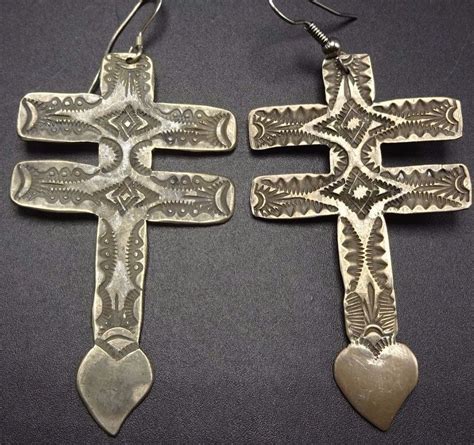 Signed Vintage Navajo Stamped Sterling Silver Pueblo Dragonfly Cross