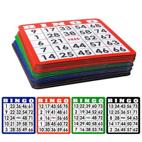 Buy 100 Pack Multi Color Bingo Game Cards Set With Easy Read Numbers