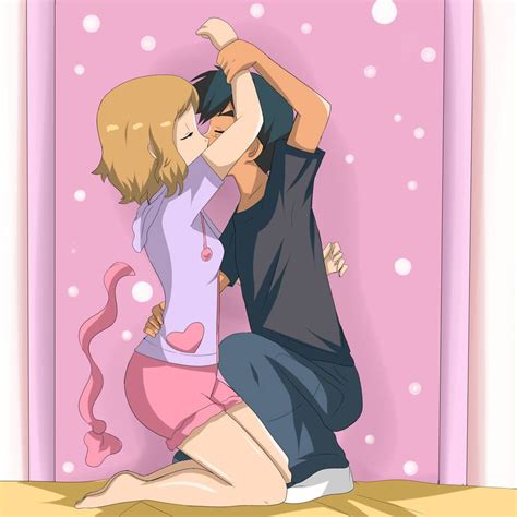 Stolen Kiss Amourshipping By Hikariangelove Pokemon Ash And Serena