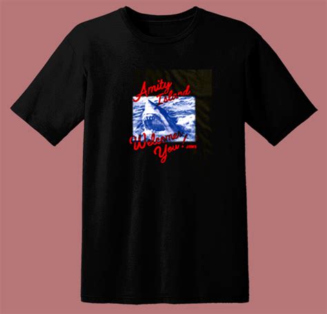 Jaws Welcome You Amity Island 80s T Shirt