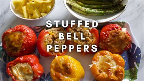 Ground Chicken Stuffed Bell Peppers Youtube