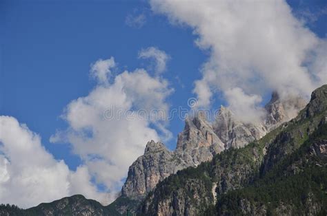 Dolomites With Clouds Stock Image Image Of Rocky Blue 198485567