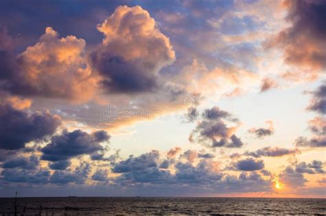 Dark Clouds At Sunset Sunset Behind Dark Clouds Over Sea Ad