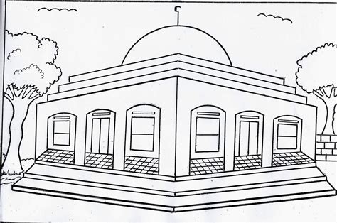 Cara Mewarnai Gambar Masjid Yang Bagus √kumpulan Gambar Mewarnai Masjid