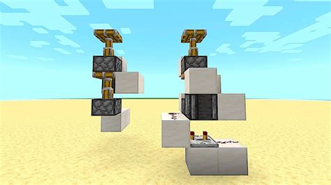 Two Simple Vertical Double Piston Extender Designs Minecraft Bedrock