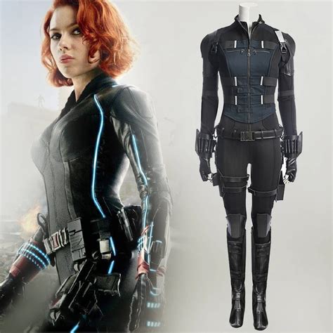New Avengers Infinity War Black Widow Costume Halloween Superhero Black