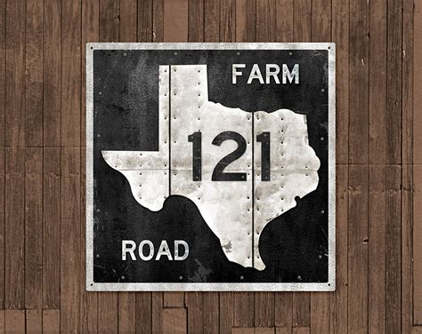 Texas Farm Road Metal Sign 18x18 Free Shipping Etsy