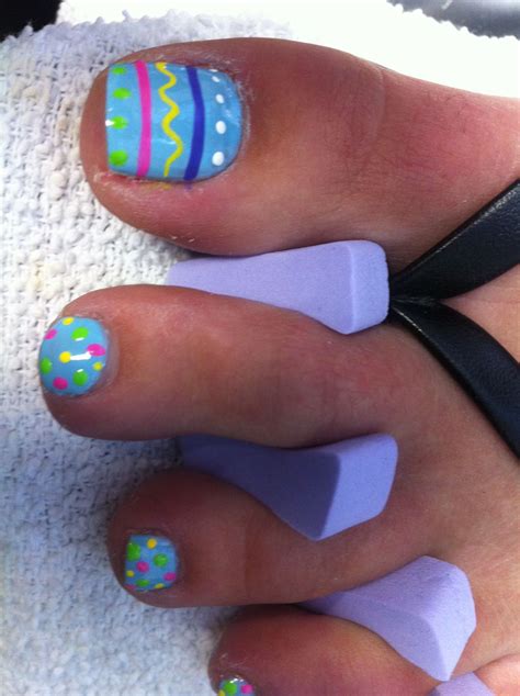 Easter Egg Toes Spring Pedicure Toe Nails Pedicure Nail Art