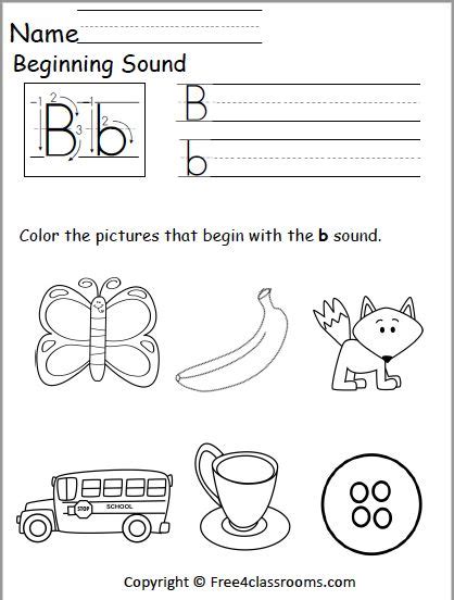 The Beginning Sound Worksheet For Preschool To Learn How To Write And