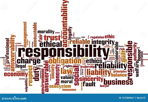 Responsibility Word Cloud Stock Vector Illustration Of Authority