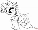 Pony Coloring Little Rarity Princess Pages Color sketch template