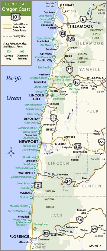 Waterfalls Oregon Coast Map