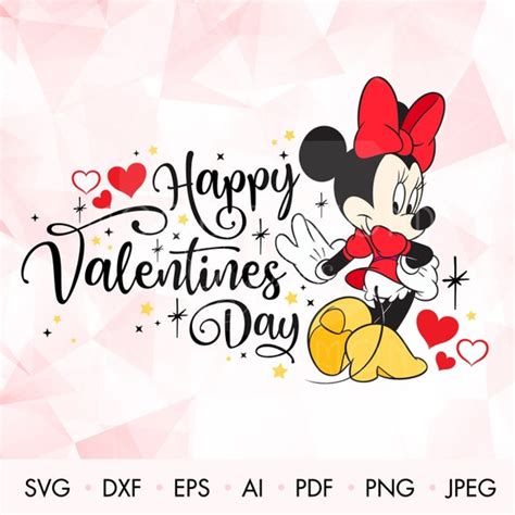 Minnie Mouse Svg Minnie Valentines Happy Valentines Svg Etsy
