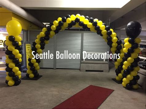 Yellow And Black Balloon Arch And Columns Baby Shower Balloon Arch