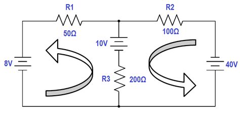 The diagram shows a simple circuit of a battery, wires, a switch and a lamp. DC Circuit Analysis Loop Equations Instrumentation Tools