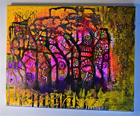 Original Gothic Psychedelic Paintingnew Home Bright