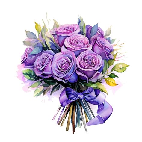 Premium Vector Bouquet Of Roses Watercolor Paint