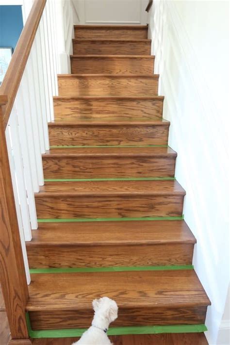 How To Prep And Paint Stained Stairs White Painted Stairs Stairs