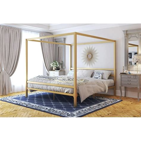 Dhp Modern Metal Canopy Bed King Gold