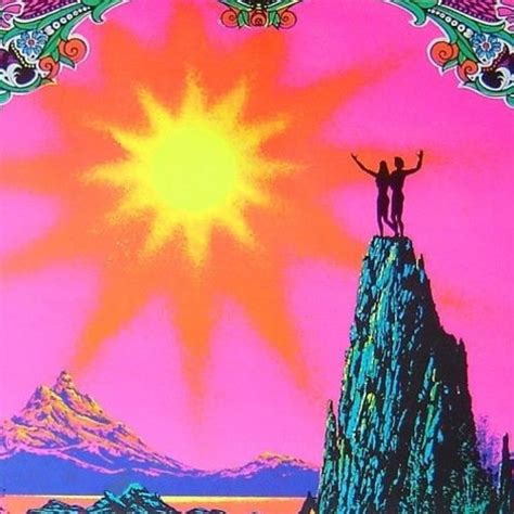 Big Vintage 1970 Psychedelicgarden Of Edenblacklight Poster Etsy