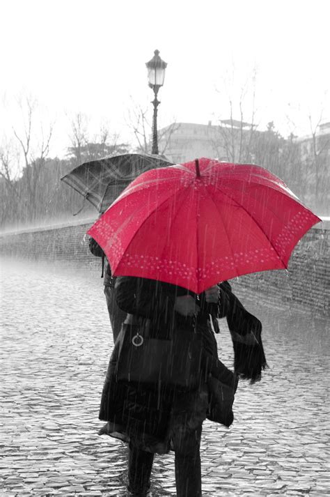 Free Images Water Snow Winter Black And White Rain Red Umbrella