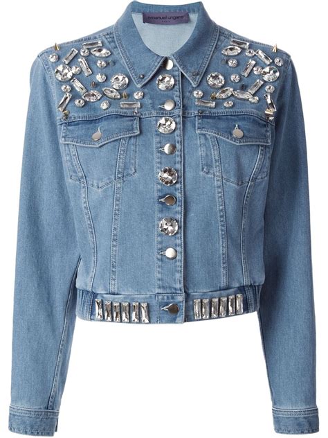 Lyst Emanuel Ungaro Crystal Embellished Jacket In Blue