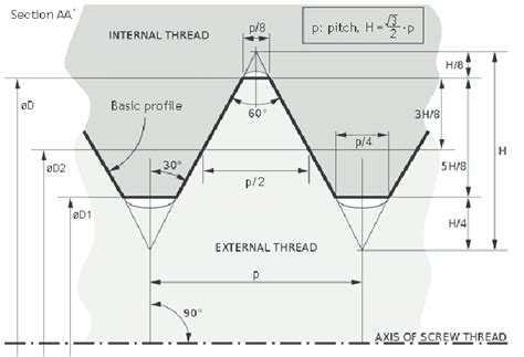 Cross Sectional View Of Iso Metric Screw Thread After 7 Download