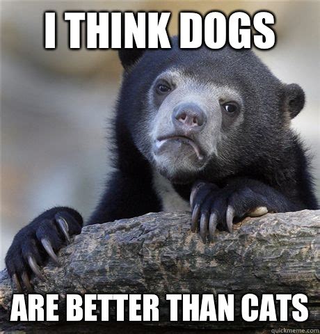 Dogs also make a lot of noise barking which can bother neighbors. I think dogs Are better than cats - Confession Bear ...