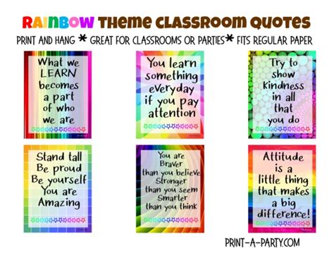Classroom Decor Rainbow Classroom Quotes Instant Art Word Art For Classroom Classroom