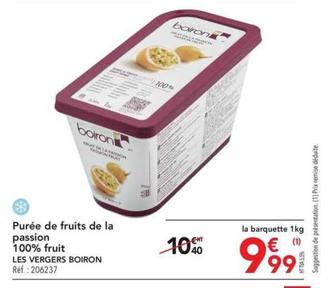 Promo Purée De Fruits De La Passion 100 Fruit Les Vergers Boiron Chez