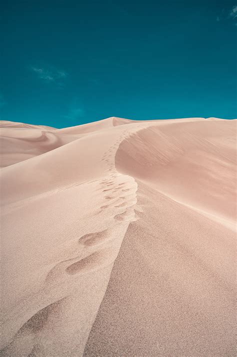 Desert Sand Hill Footprints Hd Phone Wallpaper Peakpx