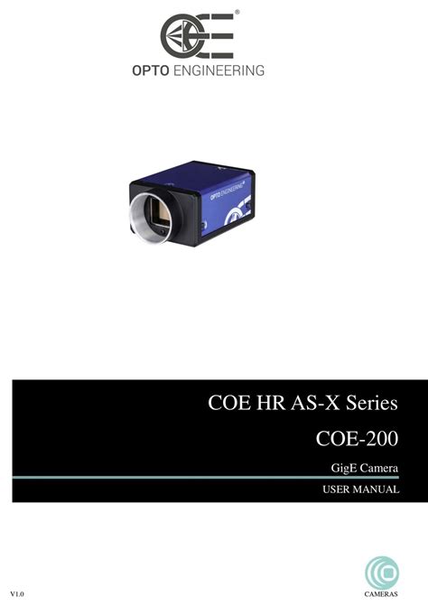 Opto Engineering Coe 200 User Manual Pdf Download Manualslib