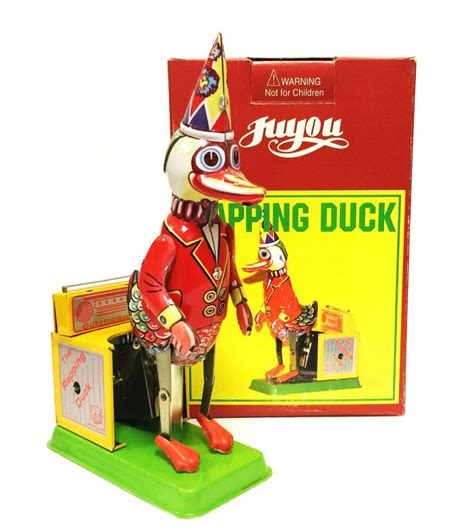 Brand New Juyou Rapping Duck Jmt 56 Wind Up Tin Toy Mint Ebay Tin