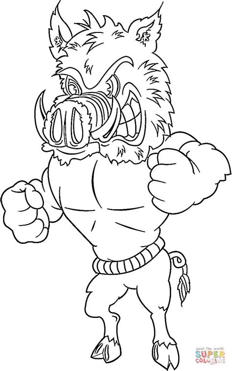 Strongest Wild Boar Coloring Page Free Printable Coloring Pages