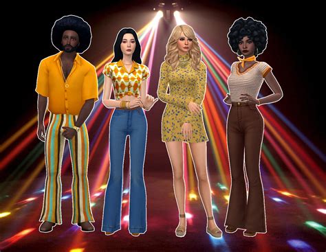 Op Art Disco Costume 50s Costume Hippie Costume Motel Dress Sims 4