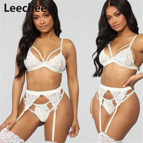 leechee sexy lingerie women erotic cosplay costumes lace underwear hollow porno bra thong garter