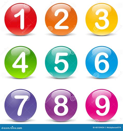 Vector Colored Numbers Icons Stock Vector Illustration Of Colored