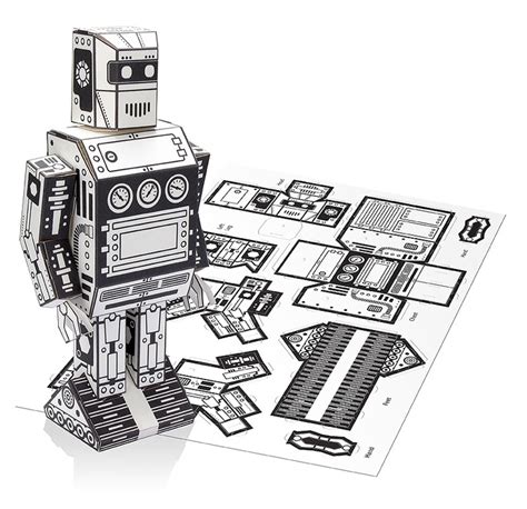 Fold Up Paper Robot Craft Set Robot Craft Paper Robot Robot Party