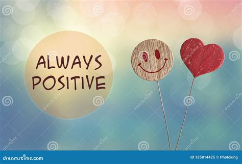 Always Positive With Heart And Smile Emoji Stock Image Image Of Emoji